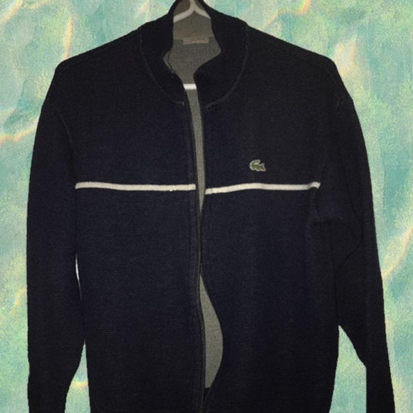 LACOSTE zip-up Cardigan Size Large - Picture 1 of 1